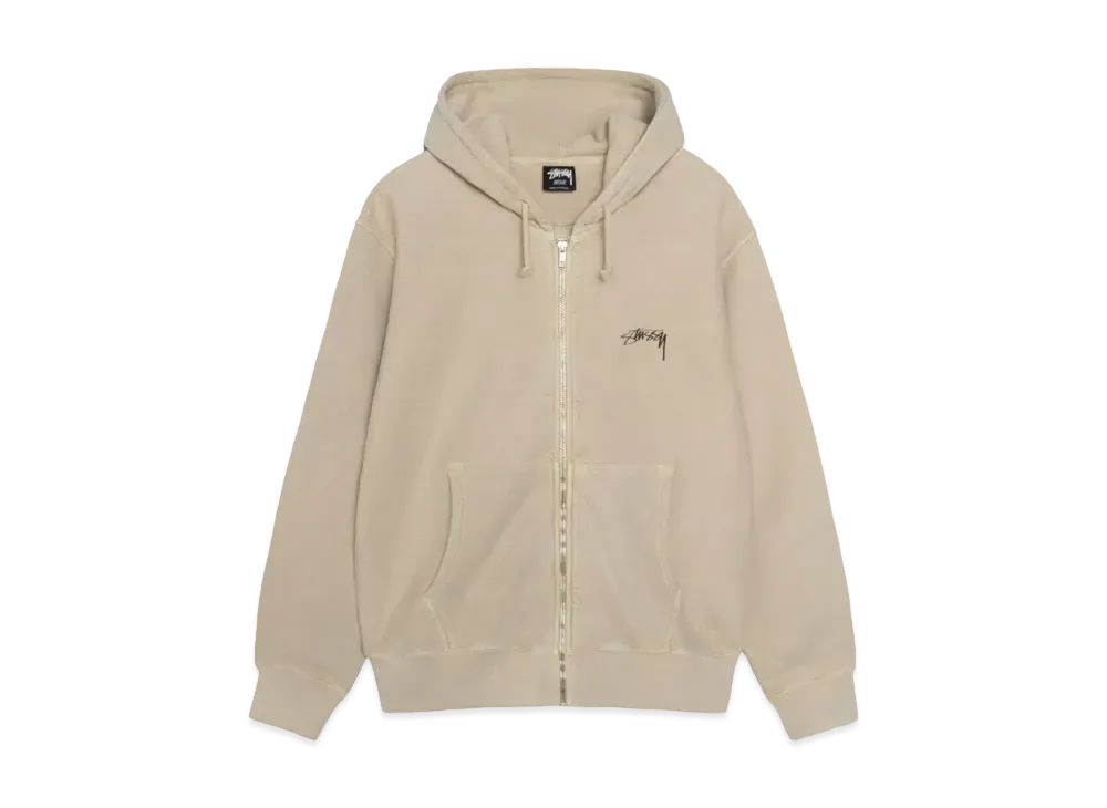 Stussy Smooth Stock Pigment Dyed Zip Hoodie "Khaki" (FA24)