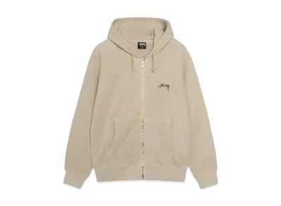 Stussy Smooth Stock Pigment Dyed Zip Hoodie "Khaki" (FA24)