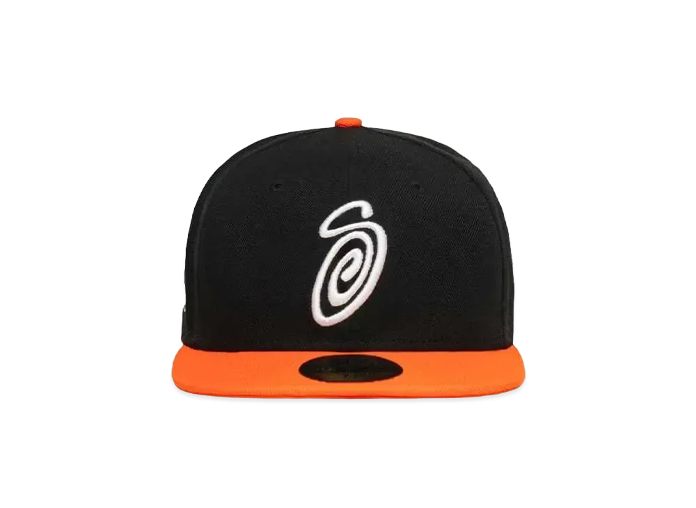 Stussy Curly S 59Fifty New Era Cap "Black/Orange" (FA24)