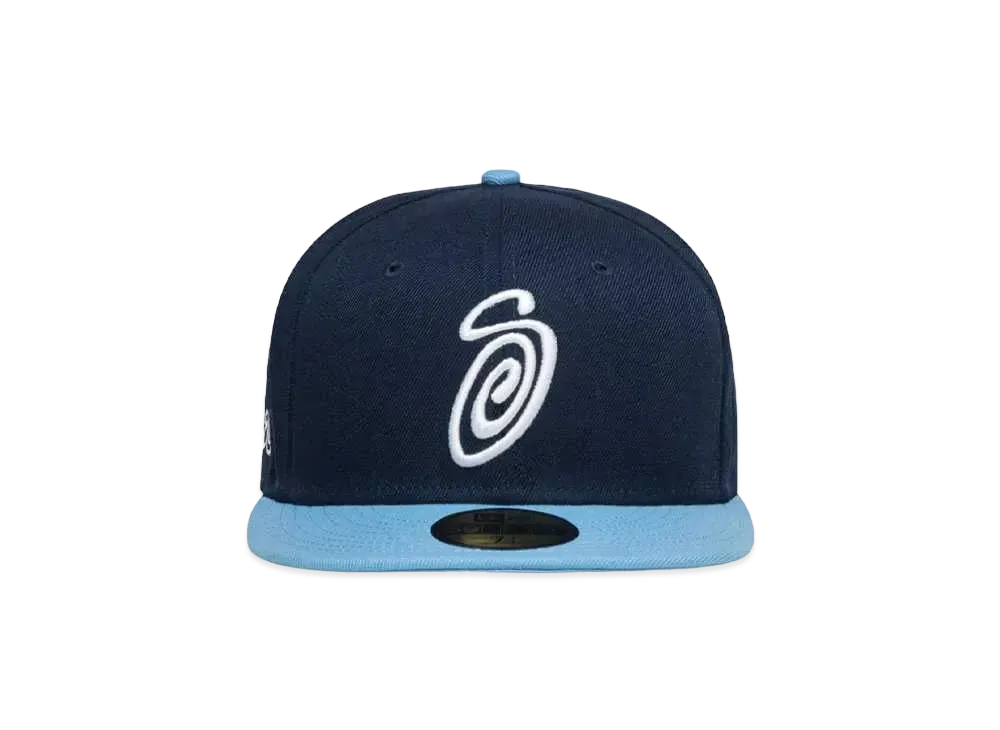 Stussy Curly S 59Fifty New Era Cap "Ocean/Sky Blue" (FA24)