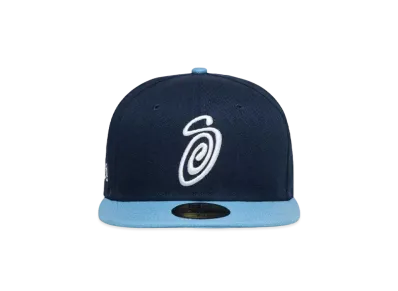 Stussy Curly S 59Fifty New Era Cap "Ocean/Sky Blue" (FA24)