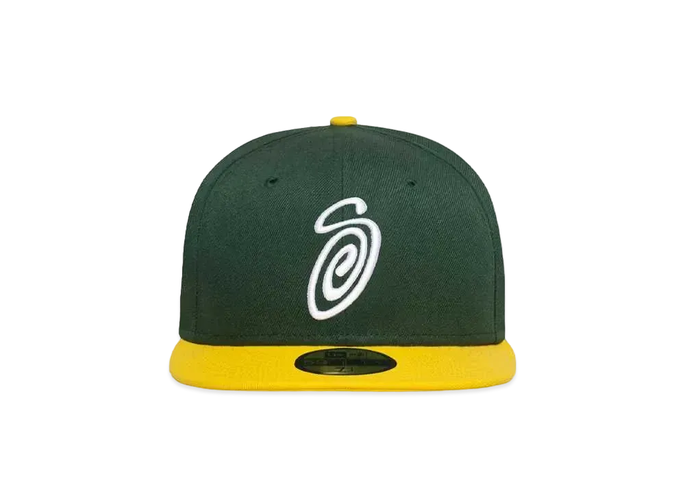 Stussy Curly S 59Fifty New Era Cap "Green/Yellow" (FA24)