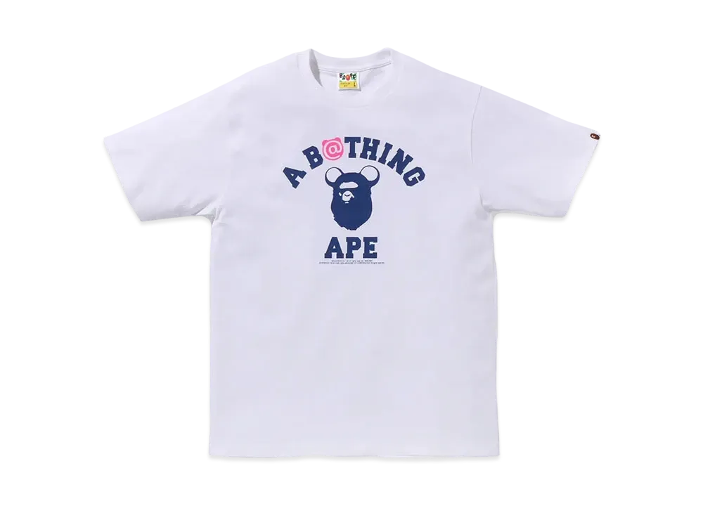 A BATHING APE x MEDICOM TOY Bear College Tee "White"