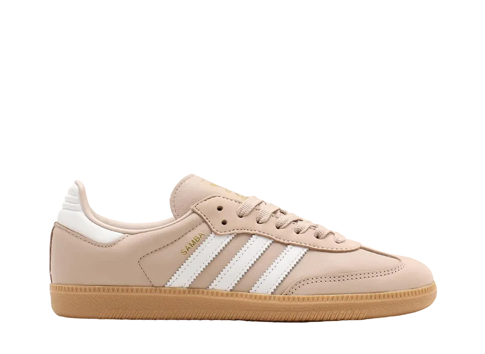 adidas Women's Samba OG "Wonder Taupe/Footwear White/Gold Metallic"