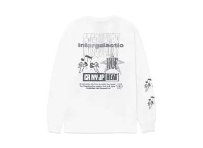 HUF Fall 24 Intergalactic Frequency Long Sleeve Tee "White"