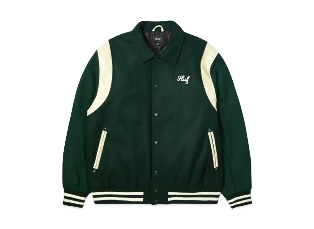HUF Fall 24 Song Varsity Jacket "Hunter Green"