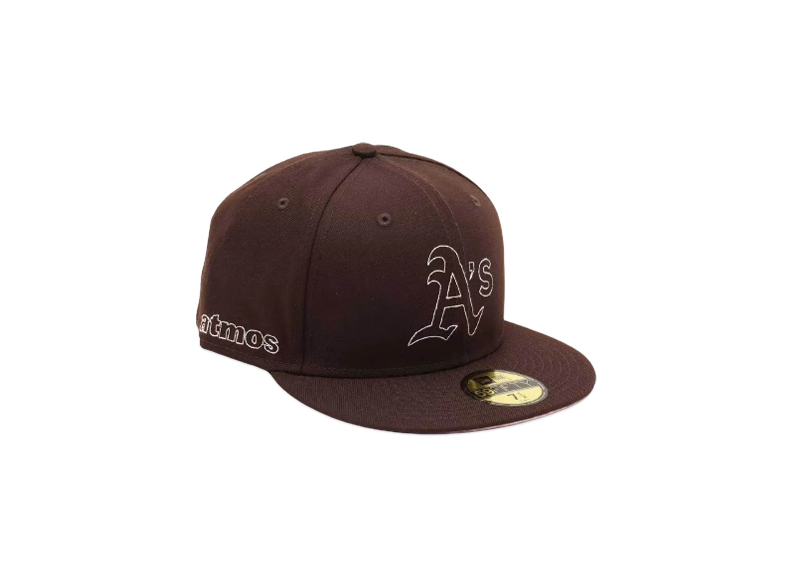 NEW ERA x atmos 59Fifty Oakland Athletics Pink Undervisor "Dark Brown"