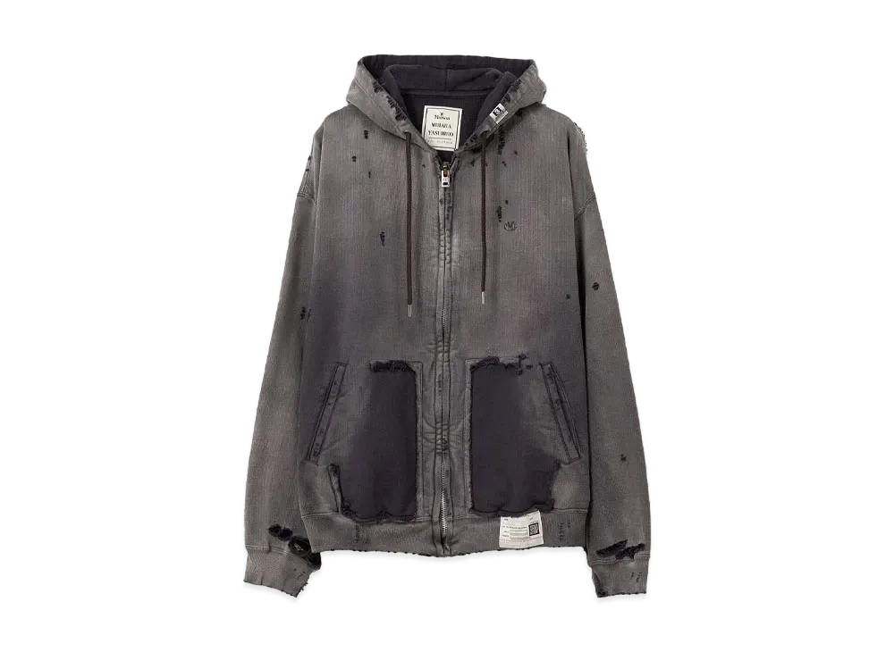 Maison MIHARA YASUHIRO Sun Faded Like Zip-up Hoodie "Black"
