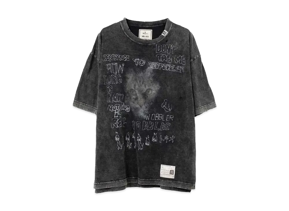 Maison MIHARA YASUHIRO Distressed Cat Print T-Shirt "Black"