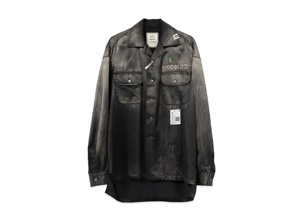 Maison MIHARA YASUHIRO Bleached Satin Shirt "Black"