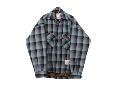 Maison MIHARA YASUHIRO Check Puffer Shirt "Blue"