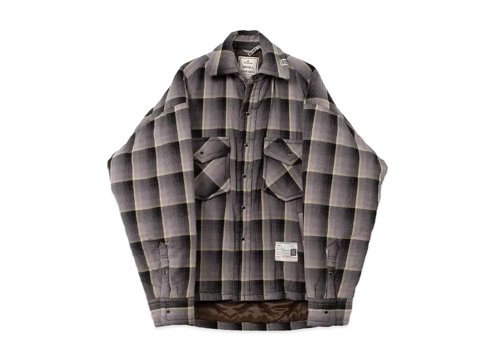 Maison MIHARA YASUHIRO Check Puffer Shirt "Yellow"