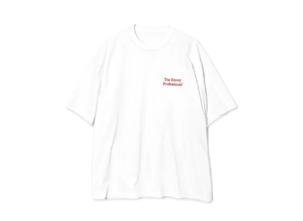ENNOY Professional Logo T-Shirt "White x Red" (24SS) SS24BRENCT04NTL