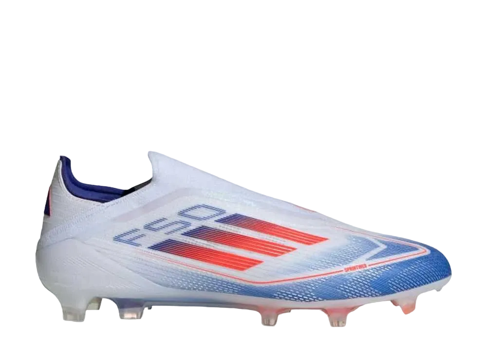 adidas F50 Elite Laceless FG "Footwear White/Solar Red/Lucid Blue"