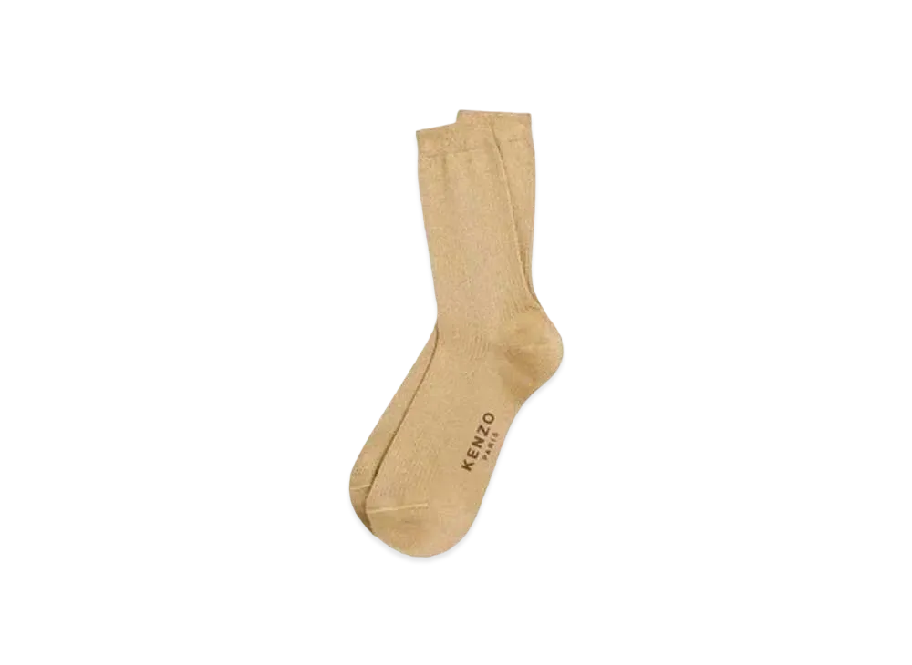 KENZO 'STAMP' Lurex Socks "Gold"