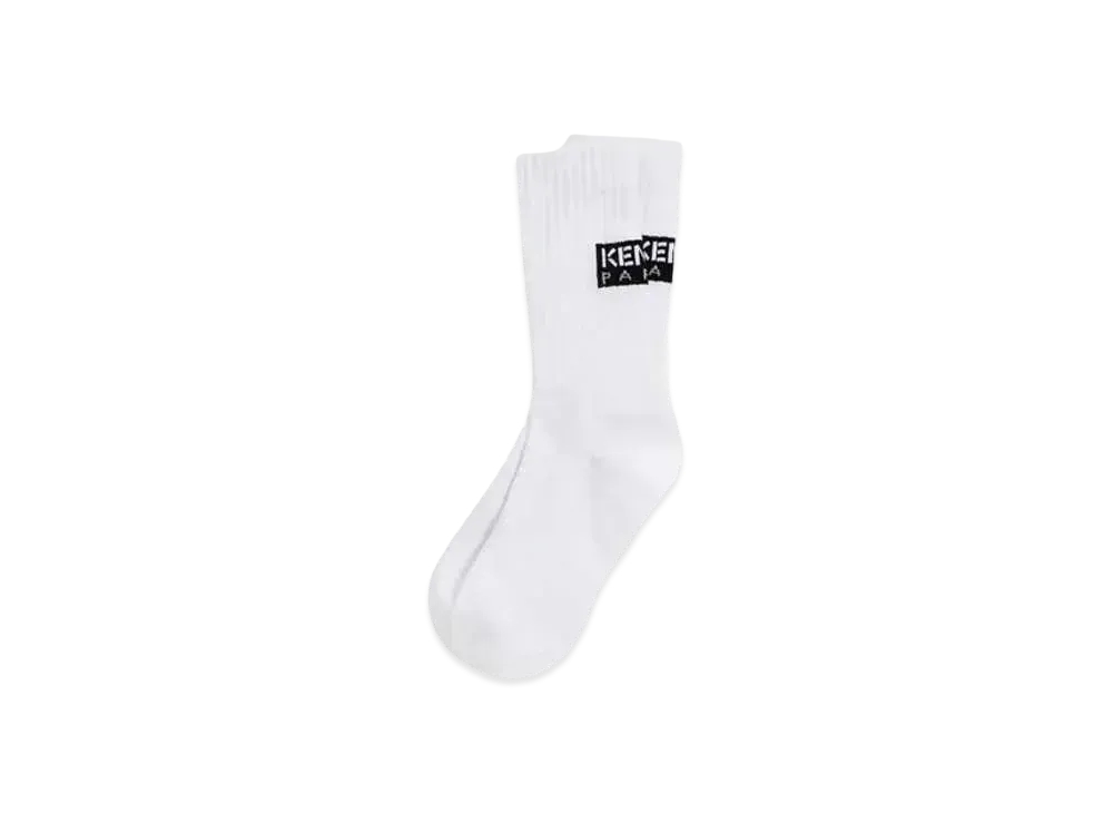 KENZO 'TAG' Cotton Socks "Off White"
