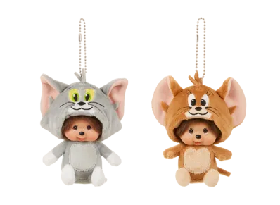 Sekiguchi -Tom and Jerry x Monchhichi- Tom Monchhichi & Jerry Monchhichi Big Face SS Keychain Set of 2