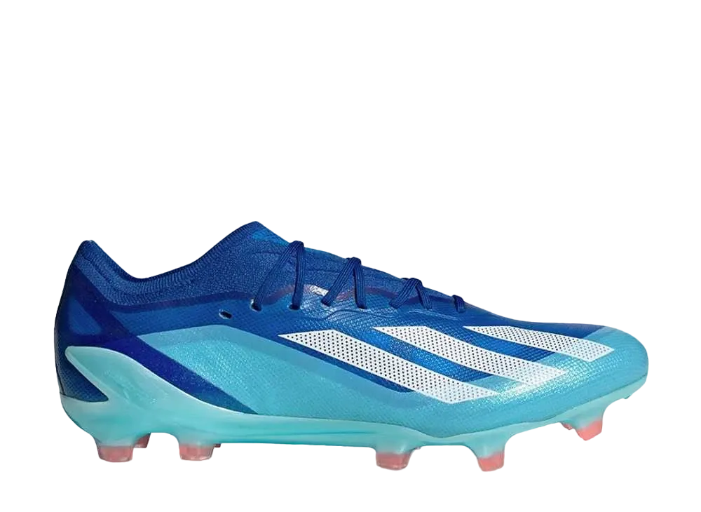 アディダス エックス クレイジーファスト1 FG "ブライトロイヤル/フットウェアホワイト/ソーラーレッド"