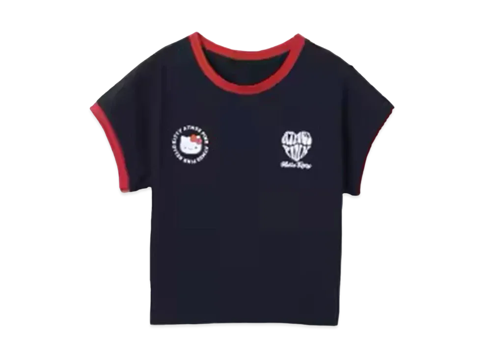 atmos pink x HELLO KITTY Ringer T-shirt "Navy"