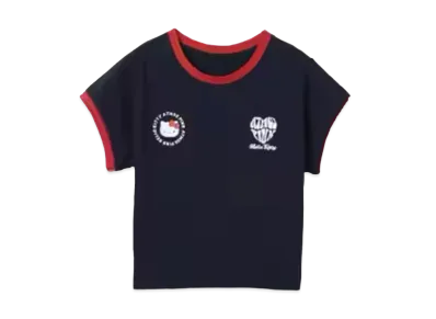 atmos pink x HELLO KITTY Ringer T-shirt "Navy"