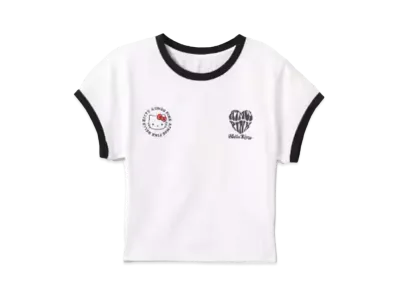 atmos pink x HELLO KITTY Ringer T-shirt "White"