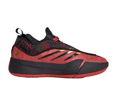 アベイシングエイプ × アディダス デイム9 "ベタースカーレット/コアブラック/ゴールドメタリック"