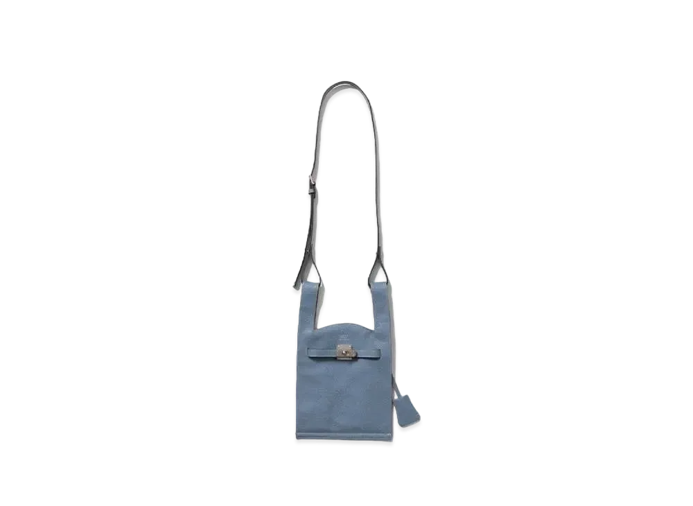 beautiful people Market Shoulder Bag In Shrink Leather "Dullblue"