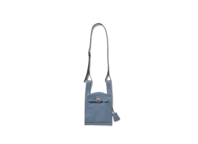 beautiful people Market Shoulder Bag In Shrink Leather "Dullblue"