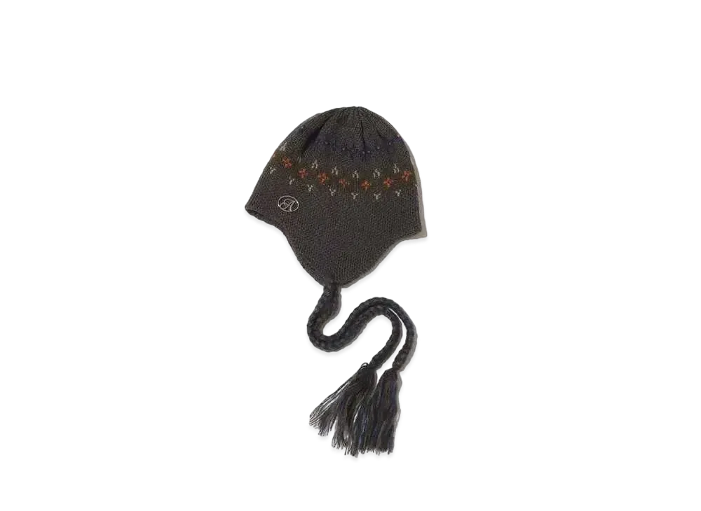 atmos Pink Nordic pattern knit hat "Dark Gray"