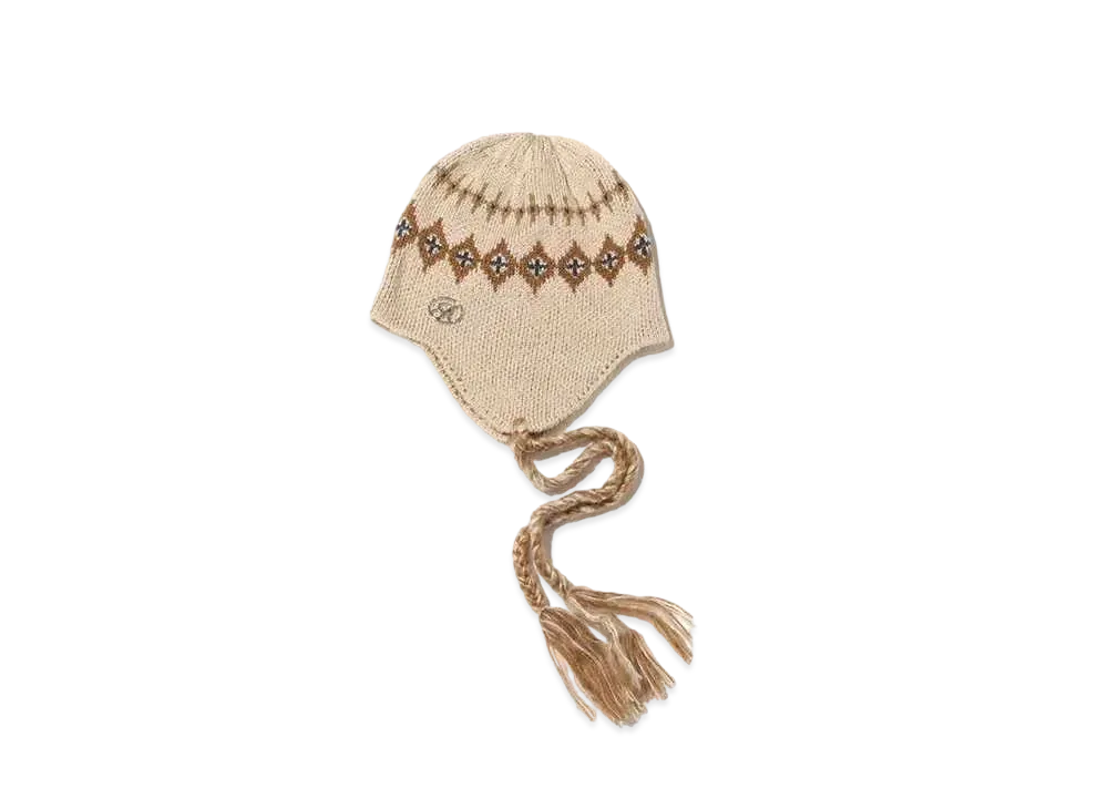 atmos Pink Nordic pattern knit hat "Beige"