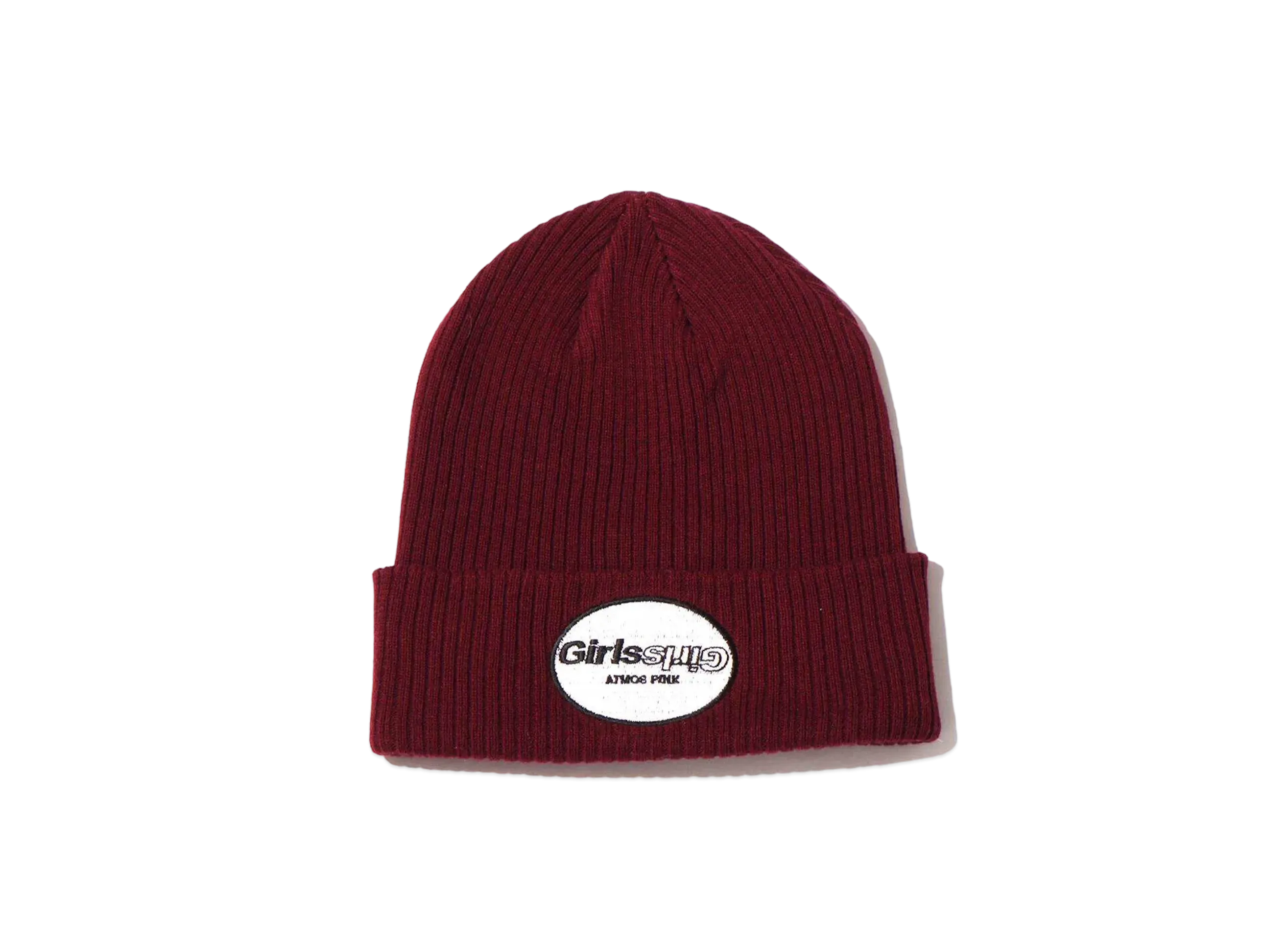 atmos Pink x Girls2 Logo Patch Knit Hat "Burgundy"