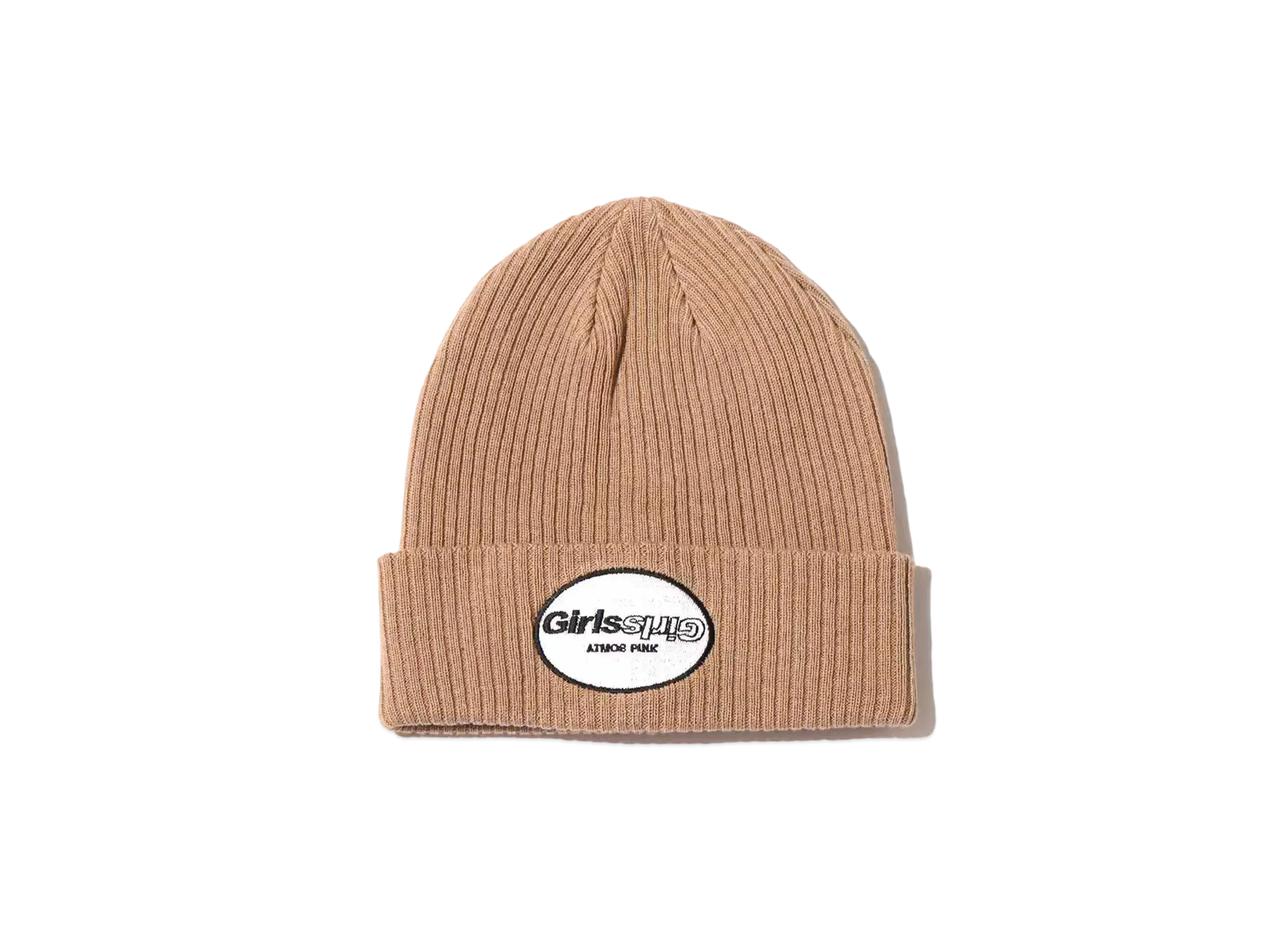 atmos Pink x Girls2 Logo Patch Knit Hat "Beige"