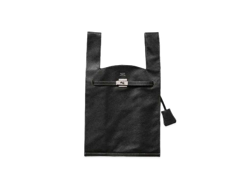 beautiful people Large Market Bag In Shrink Leather "Black"