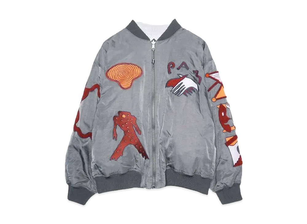 P.A.M. MARKINGS (SUSUMU MUKAI) REVERSIBLE BOMBER JACKET "CHARCOAL"