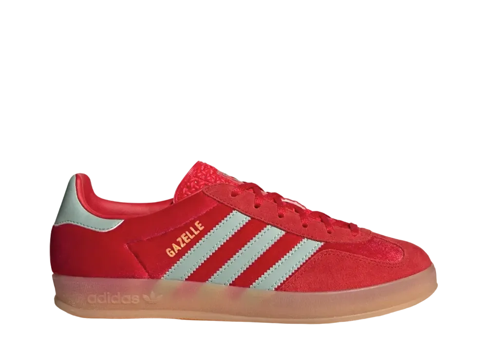 adidas Women's Gazelle Indoor "Better Scarlet/Hazy Green/Gum"