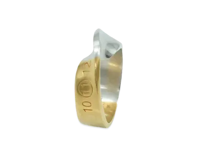 Maison Margiela RING "Palladio burattato/Yellow gold burattato"