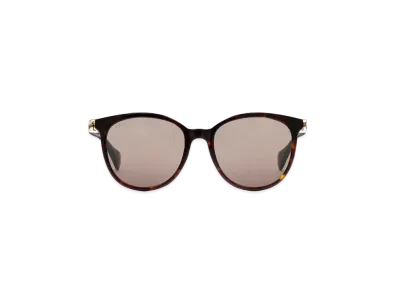 GUCCI Specialized Fit Round Sunglasses "Shiny Dark"
