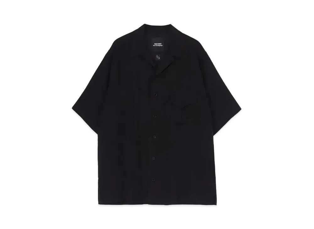 WILDSIDE Yohji Yamamoto x Kie Einzelganger Open Collar Short Sleeve Shirt "Black"