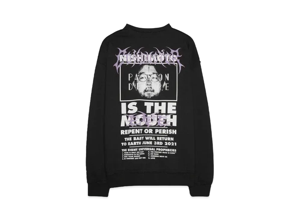 NISHIMOTO IS THE MOUTH x el conductorH COTTON CLASSIC CREWNECK SWEATER "BLACK"