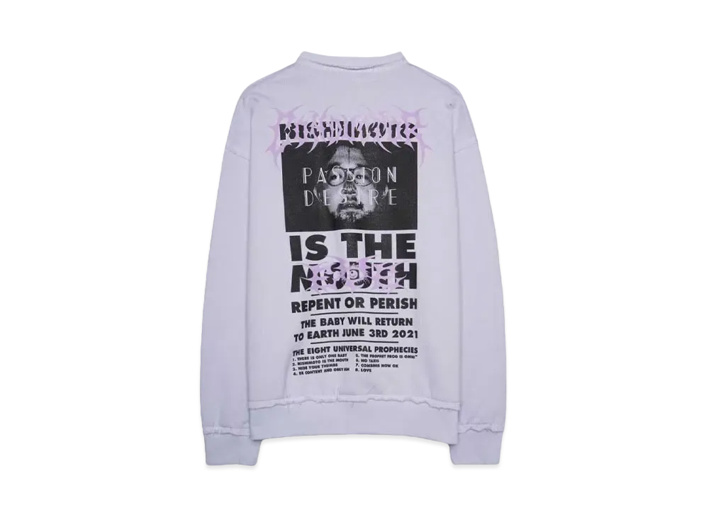 NISHIMOTO IS THE MOUTH x el conductorH COTTON CLASSIC CREWNECK SWEATER "LAVENDER"