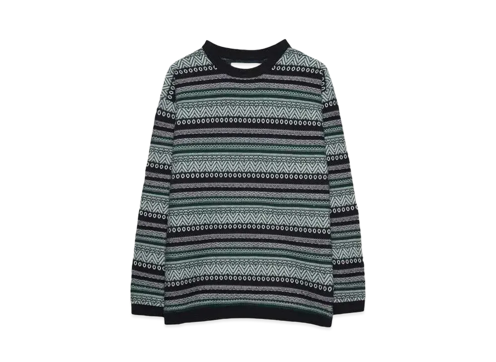 White Mountaineering STRIPE JACQUARD PULLOVER "NAVY"