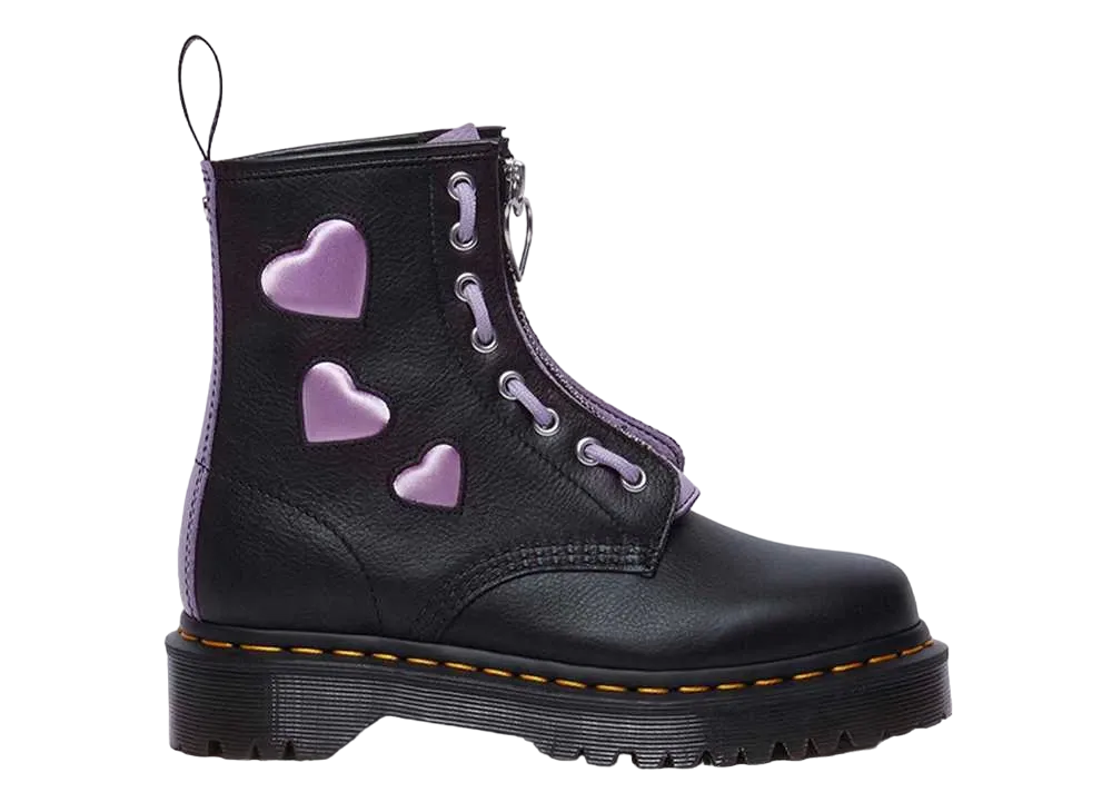 ドクターマーチン ウィメンズ 1460 ジップ ハート 8ホール ブーツ "ブラック"