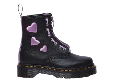Dr.Martens Women's 1460 Zip Heart 8-Eye Boots "Black"