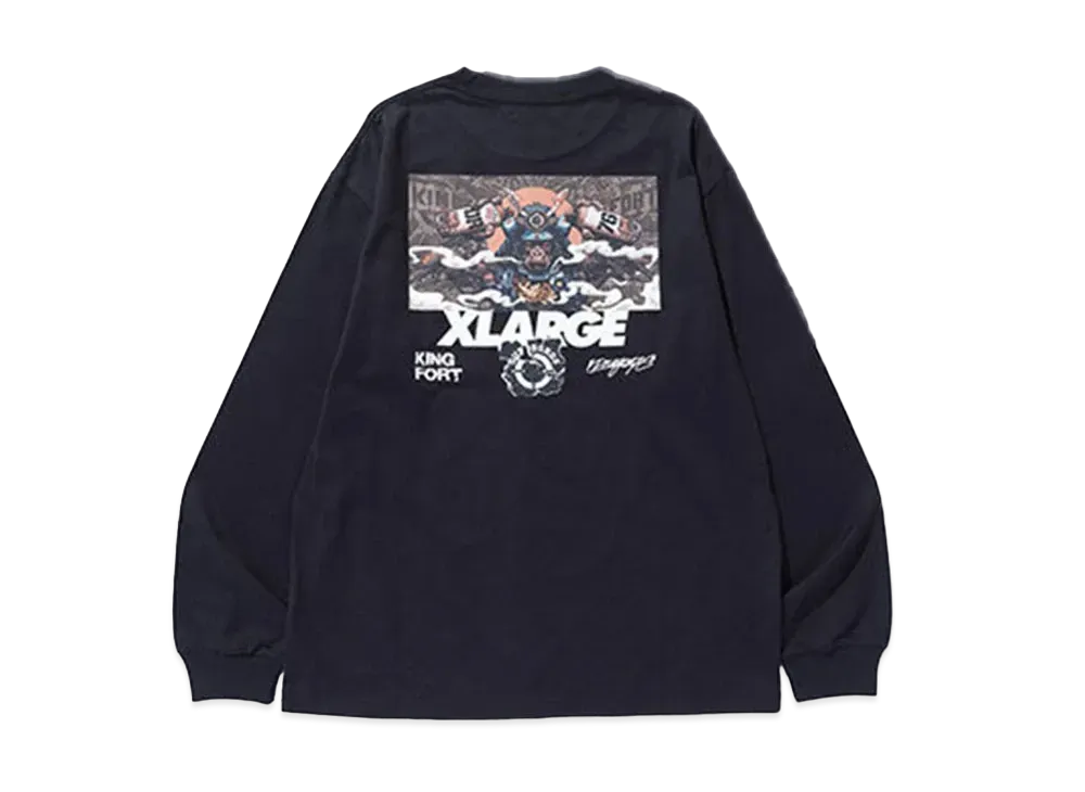 XLARGE x Dragon76 L/S Tee KF Double Spray "Black"