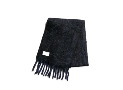 beautiful people Mohair Shaggy Big Fringe Scarf "Blue"