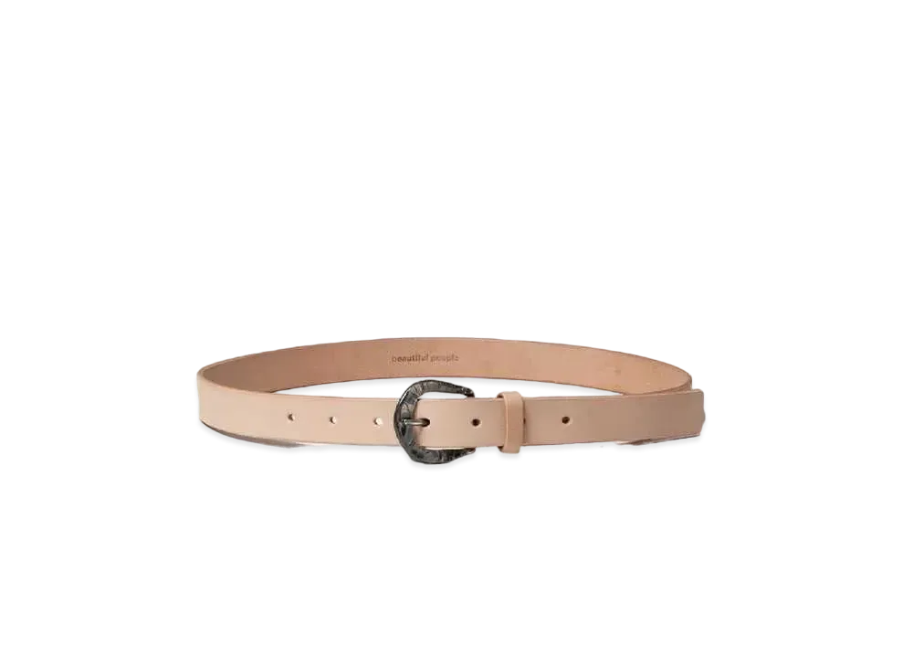 beautiful people Malleated Buckle Belt In Cowhide "Natural"