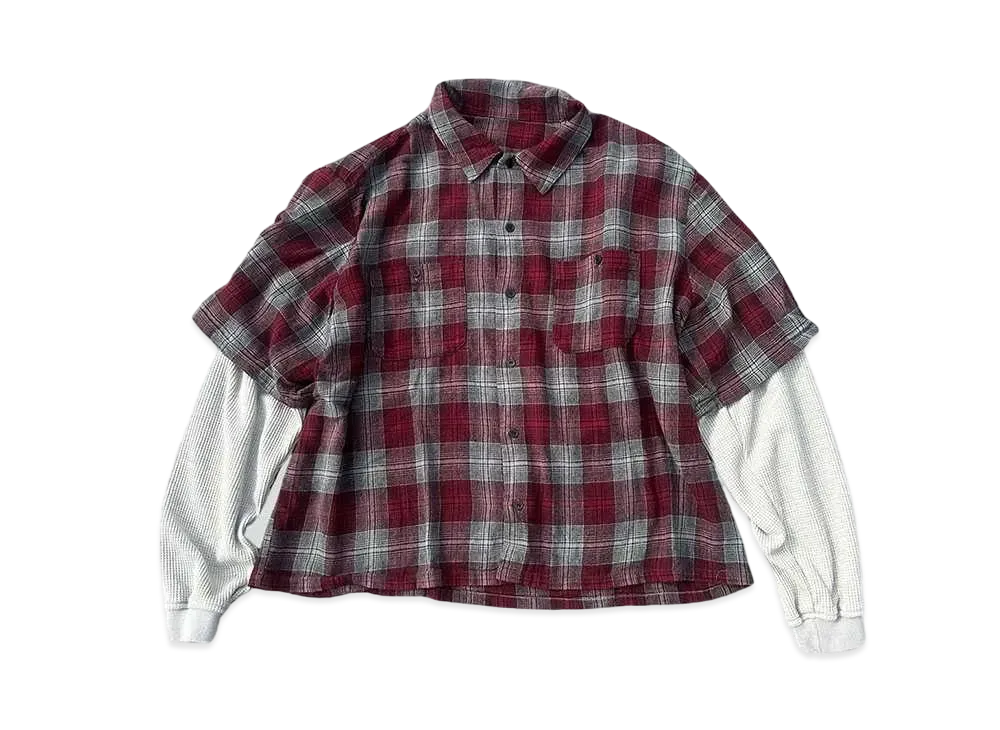 9090 Ombre Shirt Docking L/S Tee "RED"