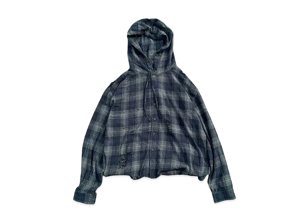 9090 Damage Ombre Shirts Hoodie "NAVY"