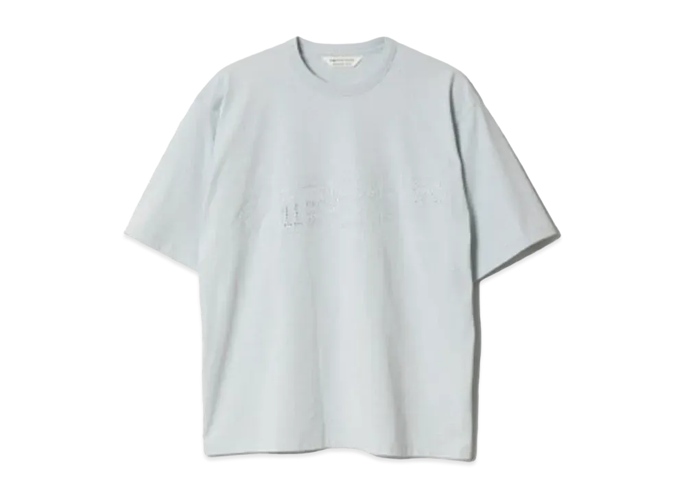 beautiful people Giza Cotton Jersey Embroidery T-Shirt "Light Blue"
