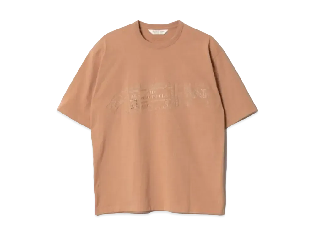 beautiful people Giza Cotton Jersey Embroidery T-Shirt "Camel"
